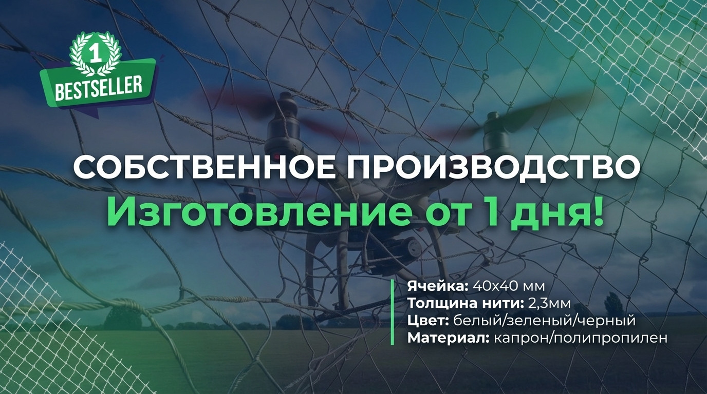 Защиткая сетка от БПЛА Защиткая сетка от БПЛА